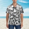 thumbnail image 2 of Fotbe Monochrome Botanical Illustration Camisa Hawaiana para Hombre Unisex – Camisa Casual de Verano con Botones de Manga Corta de Algodón y Lino,Medium, 2 of 7