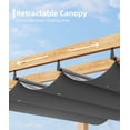 thumbnail image 5 of IdealHouse 10'x13' Retractable Pergola - Aluminum Outdoor Pergola with Faux Wood Finish, Retractable Canopy for Patio/Deck/Garden/Beach/Pavilion, Wood + Gray, 5 of 8