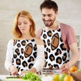 thumbnail image 3 of Brown Footballs with Leopard Spots Pattern Apron-Garden Aprons for Women with Pockets-Cotton Linen Waterproof Kitchen Cooking Gardening Aprons Adjustable for Kitchen,Cooking,BBQ and Salon 33x27 Inch, 3 of 7