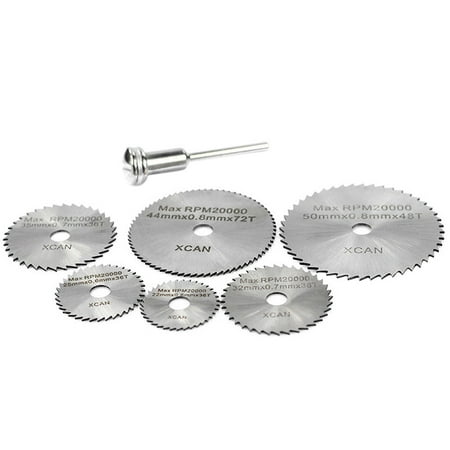 

7PCS Cutting Discs Mandrel HSS Rotary Circular Saw Blades Tool Cutoff Accessory