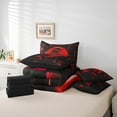 thumbnail image 5 of Erosebridal Red Basketball Bedding Twin Size,Modern Geometric Grid Comforter Sets with Sheets,Glowing Neon Light Bedding Sets Twin Size For Teens,Breathable Room Decor Reversible,7pcs, 5 of 6