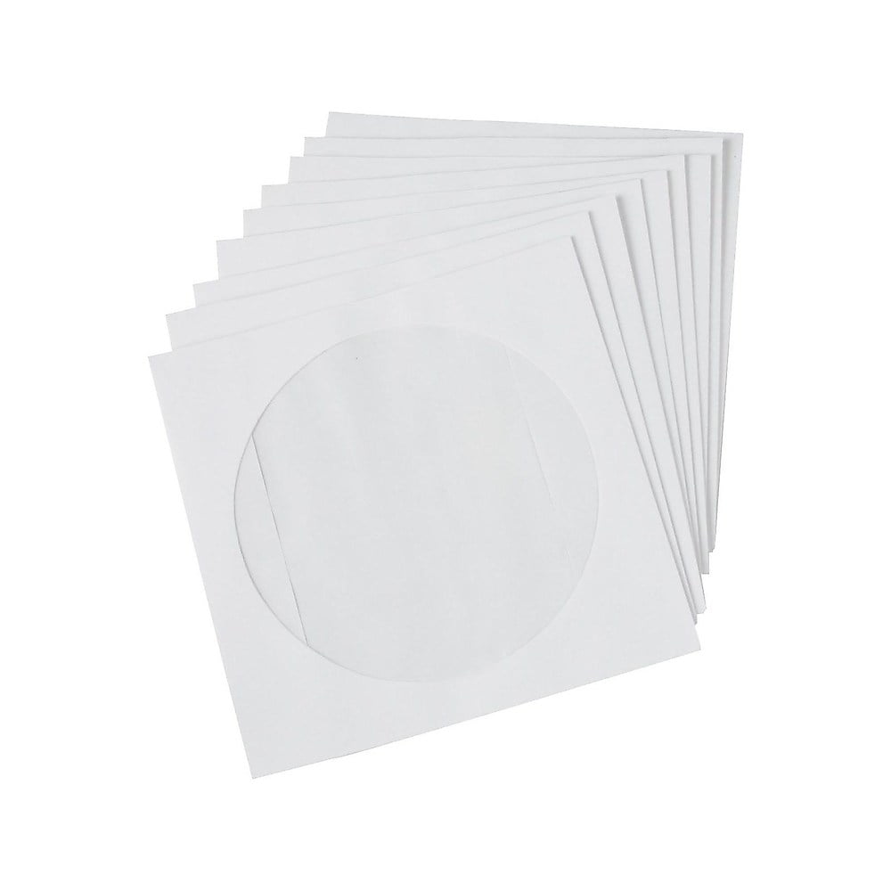 Staples Open End CD/DVD Envelopes 5" x 5" White 50/Box (12257)