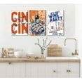 thumbnail image 4 of 3 Pcs Retro Maximalist Kitchen Canvas Wall Art Vintage Wine Food Funny Trendy Cin Cin Cheers Bar Cart Painting Picture Wall Decor Poster Print Artwork for Living Room Dining room Unframed, 4 of 6