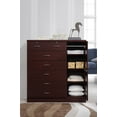 thumbnail image 5 of Hodedah 7-Drawer Dresser with Side Cabinet equipped with 3-Shelves, Mahogany, 5 of 5