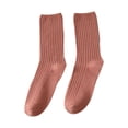 thumbnail image 4 of Daznico Socks for Women - Women's Stacked Socks Mid Calf Double Needle Knit Solid Color Casual Retro Korean Japanese Style Socks for Daily Wear, 4 of 4