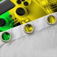 thumbnail image 4 of Feelyou Fashion Game Console Black Out Curtains for Kids, Green Gold Stripes Abstract Curtains Pack of 2 (42x63 Each), Video Game Controller Bedroom Curtains, Black Out Curtains Decor, 4 of 6