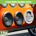 thumbnail image 2 of Cubiertas de rejilla para altavoces de coche de 4" Unique Bargains 2pcs, protector de subwoofer de audio de 4 pulgadas con tornillos tono plateado ABS, 2 of 7