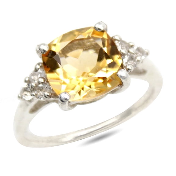 Natural Golden Citrine Ring-November Birthstone Gift-Citrine Bezel Set Ring-Yellow Gemstone Ring-Citrine Statement Ring-Sterling Silver Ring