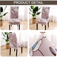 thumbnail image 3 of Dining Room Chair Covers Set of 6, Stretch Soft Spandex Removable Washable Chair Slipcovers for Dining Room,Hotel,Ceremony (Elegant Flower, Set of 6), 3 of 3