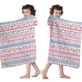 thumbnail image 4 of Pioneer Flower Floral Print Pattern Hooded Bath Towel，60"x35" for Ages 3 To 12 Kids, Quick Dry Lightweight Soft Microfiber Hood Beach Towel Cover Up for Kids, 4 of 7