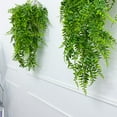 thumbnail image 2 of 4 Pcs Artificial Hanging Plants Fake Green Leaves Faux Hanging Boston Fernsfor Home Wedding Patio Porch Decor, 2 of 5