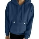 thumbnail image 5 of Sudadera con capucha gris con cremallera,Sudadera con capucha y botones para mujer, cuello en V, manga larga, poliéster, ropa deportiva informal, sopatenor, 5 of 9