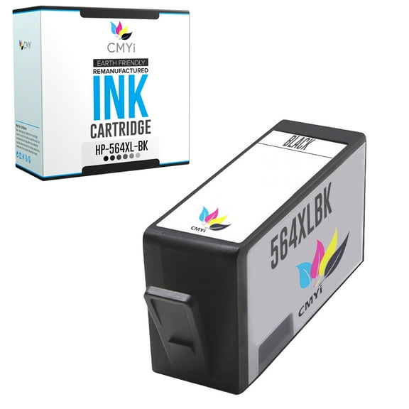 CMYi 564XL Black 1-Pack Ink Cartridge compatible for HP 564XL - PhotoSmart 5510 - B111a, 5511, 5511 - B111j, 5512, 5512 - B111a, 5514, 5514 - B111h, 5515, 5515 - B111a, 5515 - B111h (1 Black)