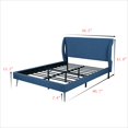 thumbnail image 3 of Full Size Platform Bed Frame, Upholstered Bed Frame with Padded Headboard and Metal Legs, Metal Platform Bed Frame for Kids Adults Bedroom, No Box Spring Needed, Easy Assembly, Navy, 3 of 7
