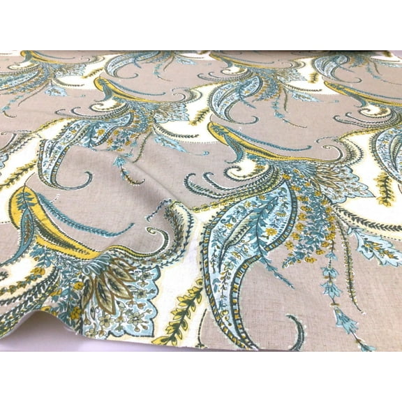 Richloom Upholstery Linen Fabric Rimbly Dune Paisley Floral  OO46