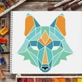 thumbnail image 6 of 9pcs Animals Head Stencils Template 11.8x11.8inch Plastic Geometric Lion Tiger Wolf Bear Painting Stencils Owl Deer Rabbit Fox Leopard Stencils for Wood, Floor, Wall and Tile, 6 of 9
