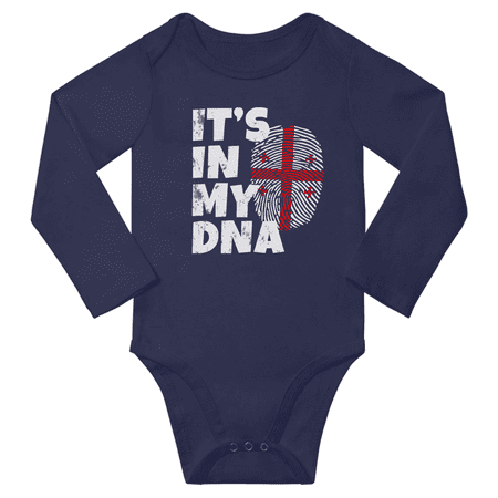

It s In My Georgian DNA Baby Long Sleeve Romper Bodysuit (Navy 24 Months)