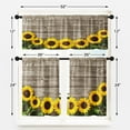 thumbnail image 4 of Sunflowers Kitchen Curtains Wooden Board Window Curtains Valance and Tier Set, Flower Rod Pocket Short Tier Curtain, Summer Rustic Vintage Small Cafe Curtains for Kitchen Decor 52" x 24", 4 of 6