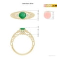 thumbnail image 5 of ANGARA Natural Aeon Vintage Style Solitaire Emerald Filigree Engagement Ring in 14K Yellow Gold for Women (Size-6mm) | May Birthstone, Anniversary, Jewelry Gift for Women | Natural Emerald Ring, 5 of 9
