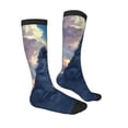 thumbnail image 3 of Vsdgher Cloud Wolf Print Thigh High Socks Extra Long Stretchy Sock Women Over Knee High Opaque Stocking Daily Wear, 3 of 5