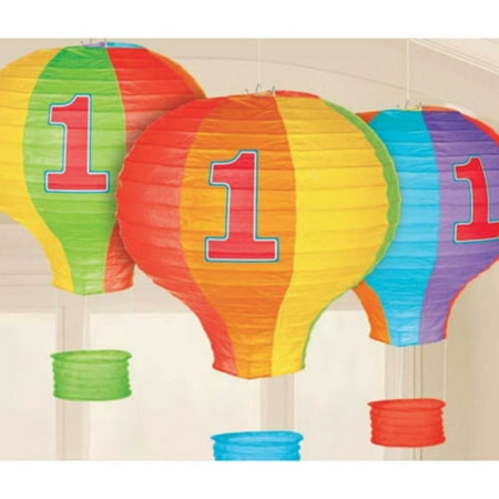 - 1st Birthday Hot Air Balloon Paper Lanterns (3ct)