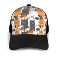 thumbnail image 3 of Naloa Funny Cats Adult adjustable Print Baseball Hat, Patchwork curved brim baseball capfor Men and Women, One Size, 3 of 5