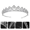 thumbnail image 3 of Boda Novia Corona Hueco Estrellas Diadema Diamante de imitación Banquete Tocado Tocado, 3 of 6