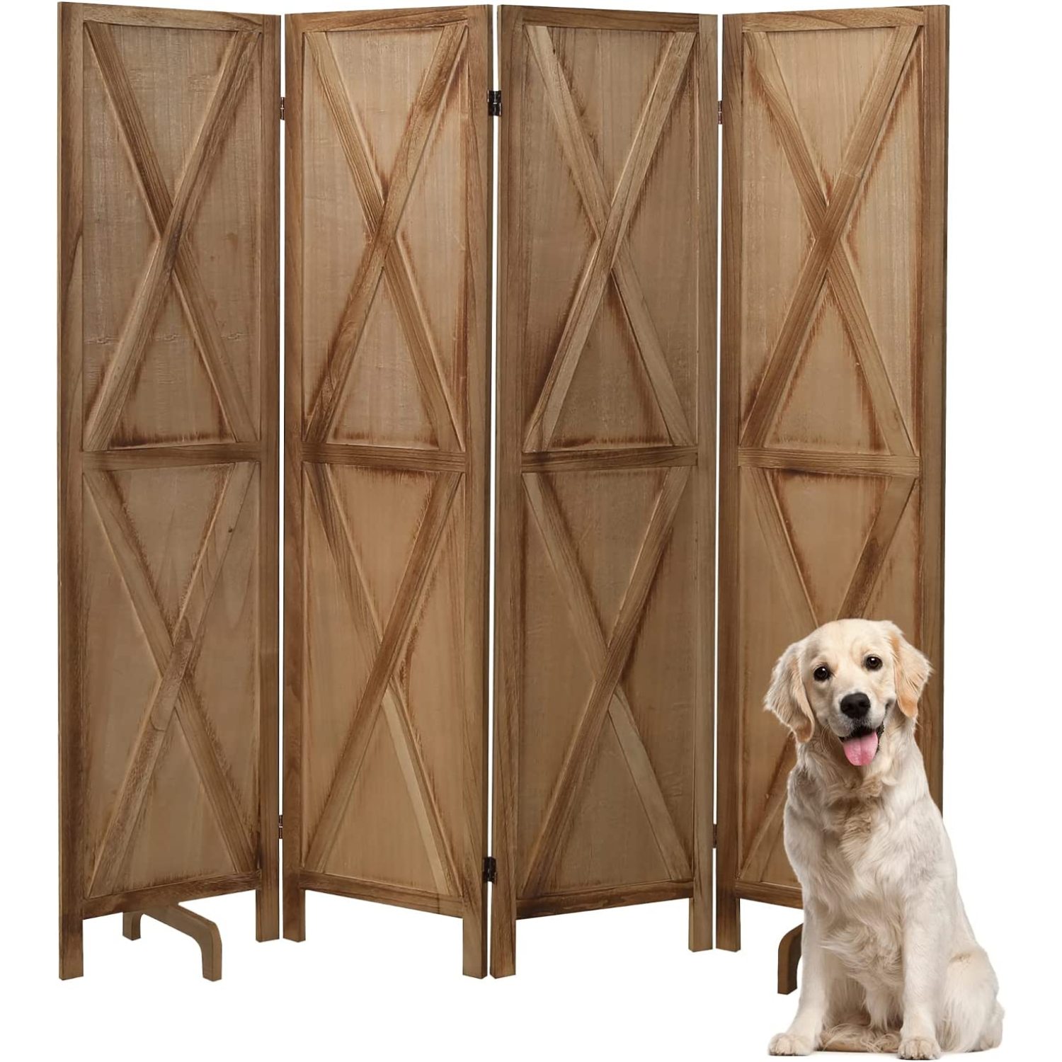 QUIETTCEX 4 Panel Room Divider, Privacy Wall Portable Room Dividers