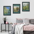 thumbnail image 4 of FCCUYE Framed Forest Landscape Wall Art, Set of 3 Purple Misty Mountain Range Pine Tree Wall Decor Prints, Nature Wilderness Wall Décor for Living Room, Bedroom - 12"x16" Black, 4 of 6