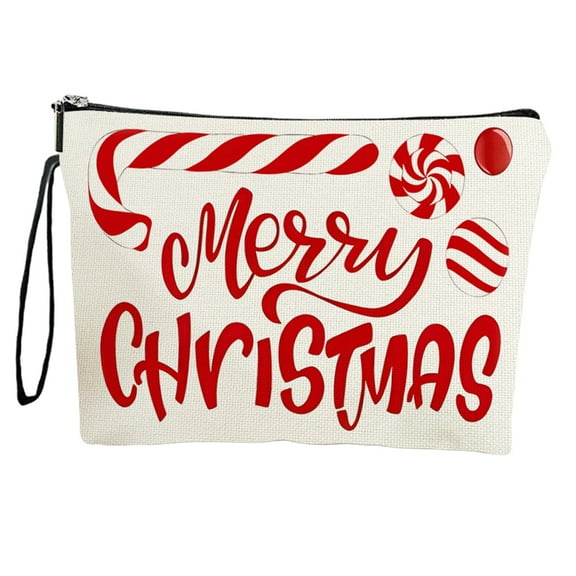 putnchl Christmas Candy Cosmetic Bag Women's Portable Storage Bag