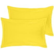 Royale Linens Pillow Shams 2 Pack Queen Size 20x30 Inch- Brushed 1800 Microfiber - Bed Pillow Shams, Wrinkle & Fade Resistant Super Soft and Cozy -Envelope Closure- Oxford Pillowcase (Queen, Yellow)