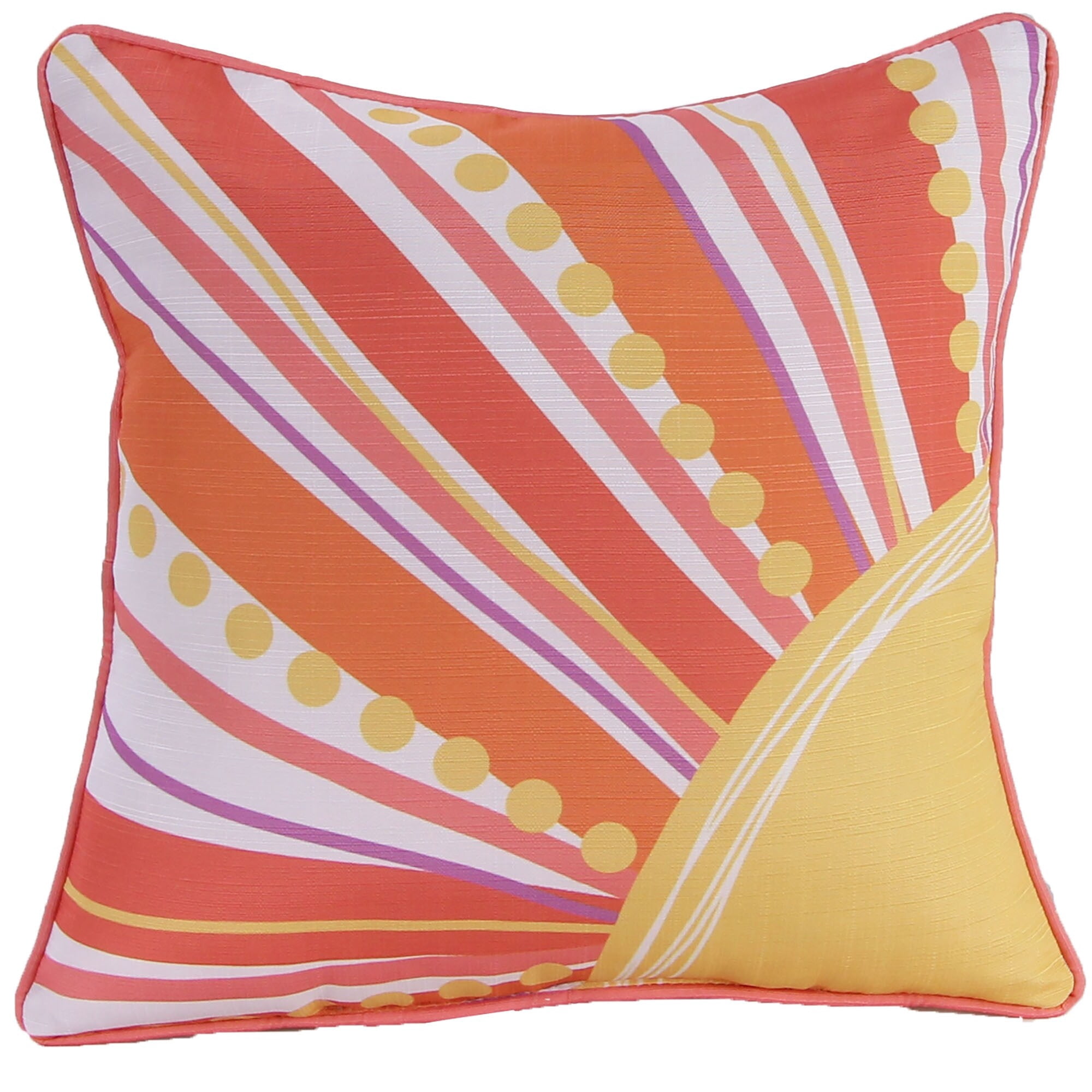 Jordan Manufacturing 18" x 18" Multicolor Sunset Rays Abstract Square Decorative Throw Pillow with Welt