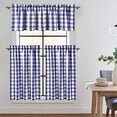 thumbnail image 7 of Curtain Plaid Valances for Windows, Thick Yarn Dyed Buffalo Check Gingham Valance Curtains for Kitchen Cafe Bathroom Window, 52x15 Inches,Blue/WhiteDark Navy, 7 of 7