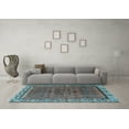 thumbnail image 3 of Ahgly Company Indoor Round Persian Light Blue Traditional Area Rugs, 8' Round, 3 of 4