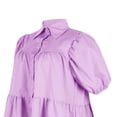 thumbnail image 7 of Oplxuo Women's Cute Babydoll Dresses Casual Loose Puff Sleeve Ruffle Hem Button Down Tiered Pleated A-Line Shirt Mini Dress, 7 of 7