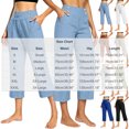 thumbnail image 3 of Ruimatai Women's High Waisted Relaxed Fit Button Detail Cropped Capri Pants with Side Pockets for Casual Summer Daily Vacation Wear, 3 of 7