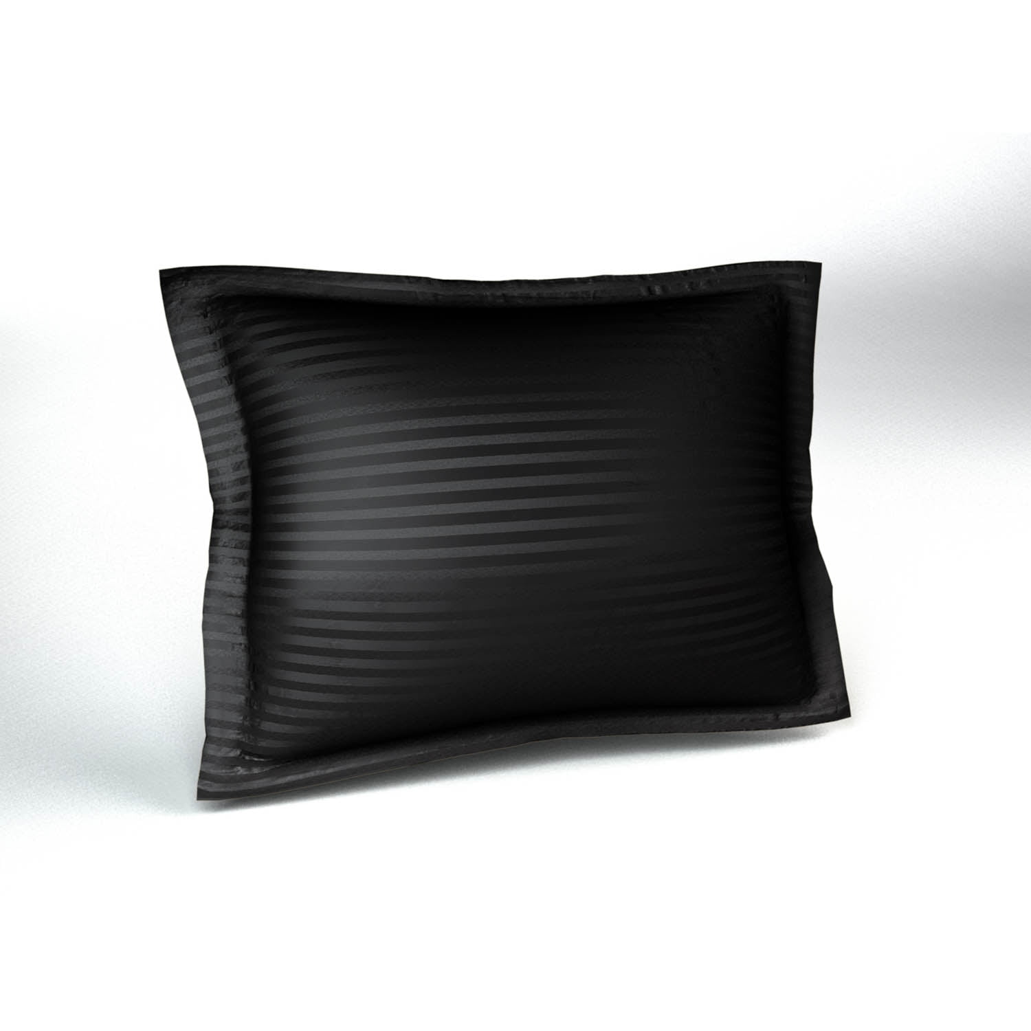 Black Pillow Shams Queen Size Decorative Sateen Striped Pillow Case