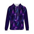 thumbnail image 4 of Sudadera con capucha para hombre, estilo casual, con cuello redondo, estampado de árbol de Navidad, manga larga, blusa de poliéster, 4 of 5