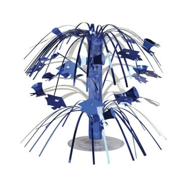 Party Central Club Pack of 12 Blue and White Graduation Mini Cascade Centerpieces Party Decors 8.5"