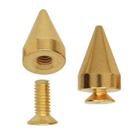 Screwback Spike Studs, for Clothing and Jewelry 15mm, 2 Pieces, Gold ...