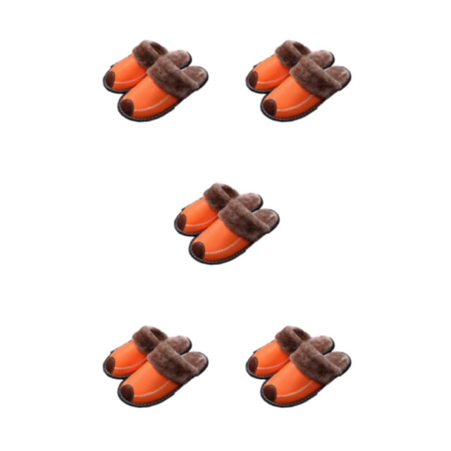 Zapatillas de casa Qarigey Suministros de invierno Calzado cálido Parejas impermeables Naranja 26
