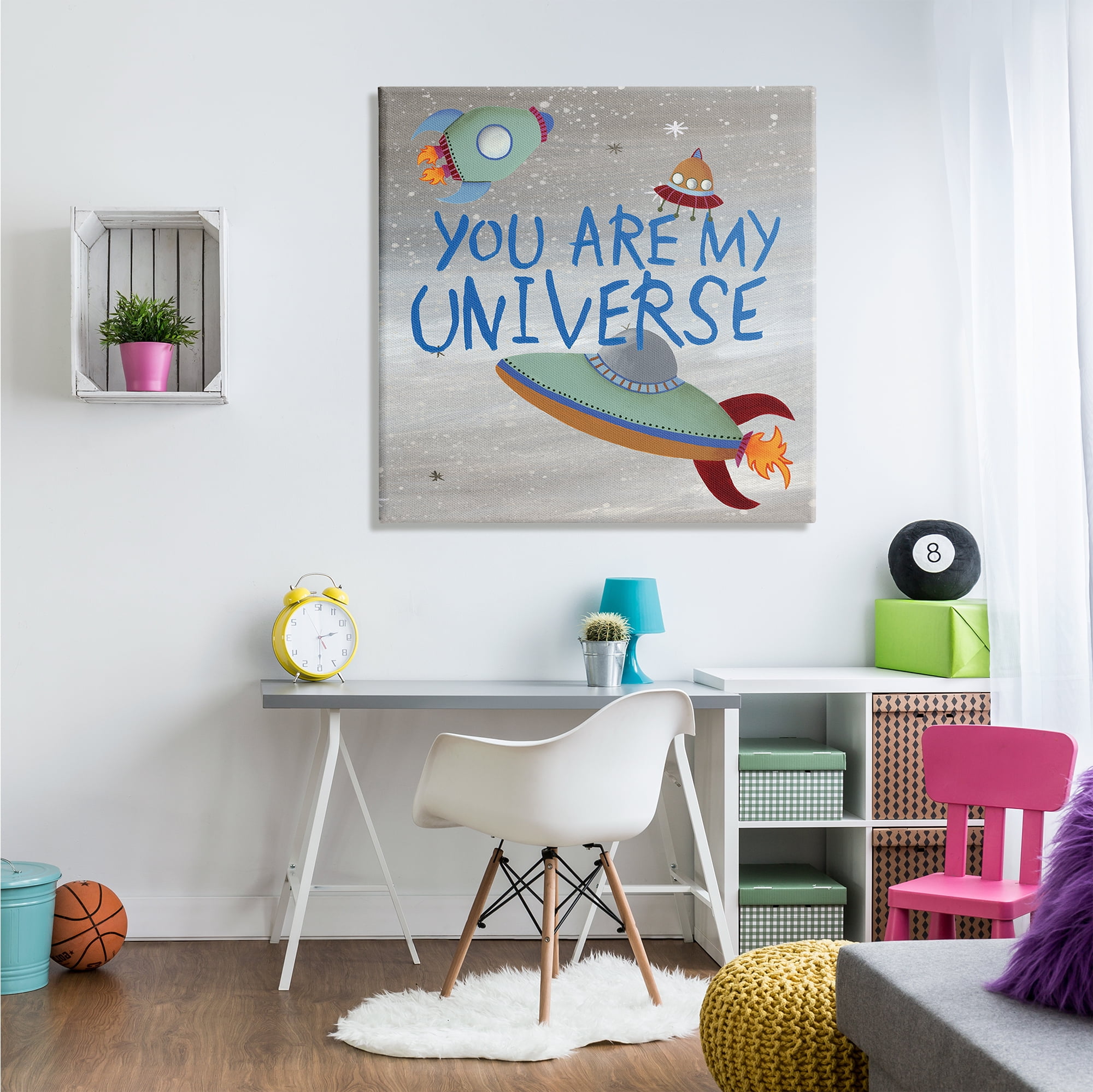 Stupell Industries You're My Universe Quote Sci-Fi Outer Space UFO, 36 x 36, Designed by Regina Moore
