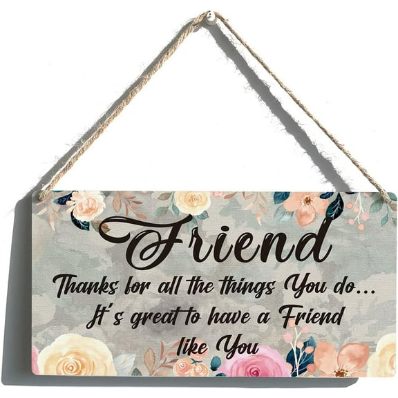 Wood Sign 5x10 Inch Friendship Wood Signs Funny Farmhouse Friend Thanks For All The Things You Do Hanging Sign Plaque Wall Art Decor Front Door Porch Kitchen Coffee Garden Bar Pub Hotel Gift For Women