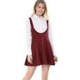 thumbnail image 1 of INSPIRE CHIC Robe Chasuble Salopette de Noël pour Femme Décor de Boutons Jupe Évasée à Bretelles Rouge m, 1 of 6
