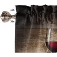 thumbnail image 5 of 3 Piece Bottles Glasses Wine Grapes Kitchen Curtains, Tier and Valance Rod Pocket Window Curtains Set Wooden Table Cafe Curtains for Kitchen Valances Window Treatment 54X18in+27x24in×2, 5 of 5