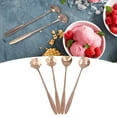 thumbnail image 4 of 4PCS Mixing Spoons Flower Gold Spoons Heart Shaped Coffee Spoons Stainless Steel Long Handle Desert Scoops Ice Tea Spoons 7.1in#3, 4 of 8
