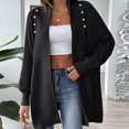 thumbnail image 3 of Scyoekwg Sweaters for Women Lightweight Casual Solid Color Open Front Fall and Winter Cardigan Sweater Coat Loose Long Sleeve Fall Sweaters Trendy Sweater Cardigan(Black,Free Size), 3 of 4