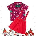 thumbnail image 2 of Jamsmile Toddler Boys Outfit Sets Christmas Shirts And Shorts Bowknot Holiday Two Piece Casual Summer Gentleman Style Clothes, 2 of 3
