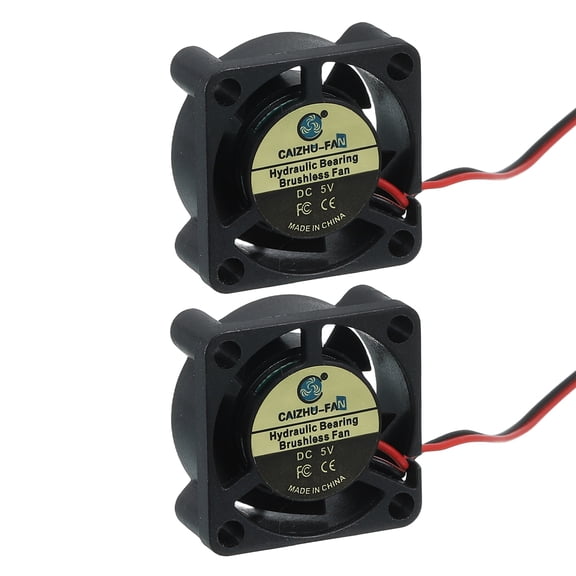 Uxcell 2 Pcs 3D Printer 2510 Cooling Fan, 5V 9000RPM 25 x 25 x 10 mm Hydraulic Bearing XH2.54 Extruder Cooling Fan with 30cm Cable 2 Pin Terminal for 3D Printer