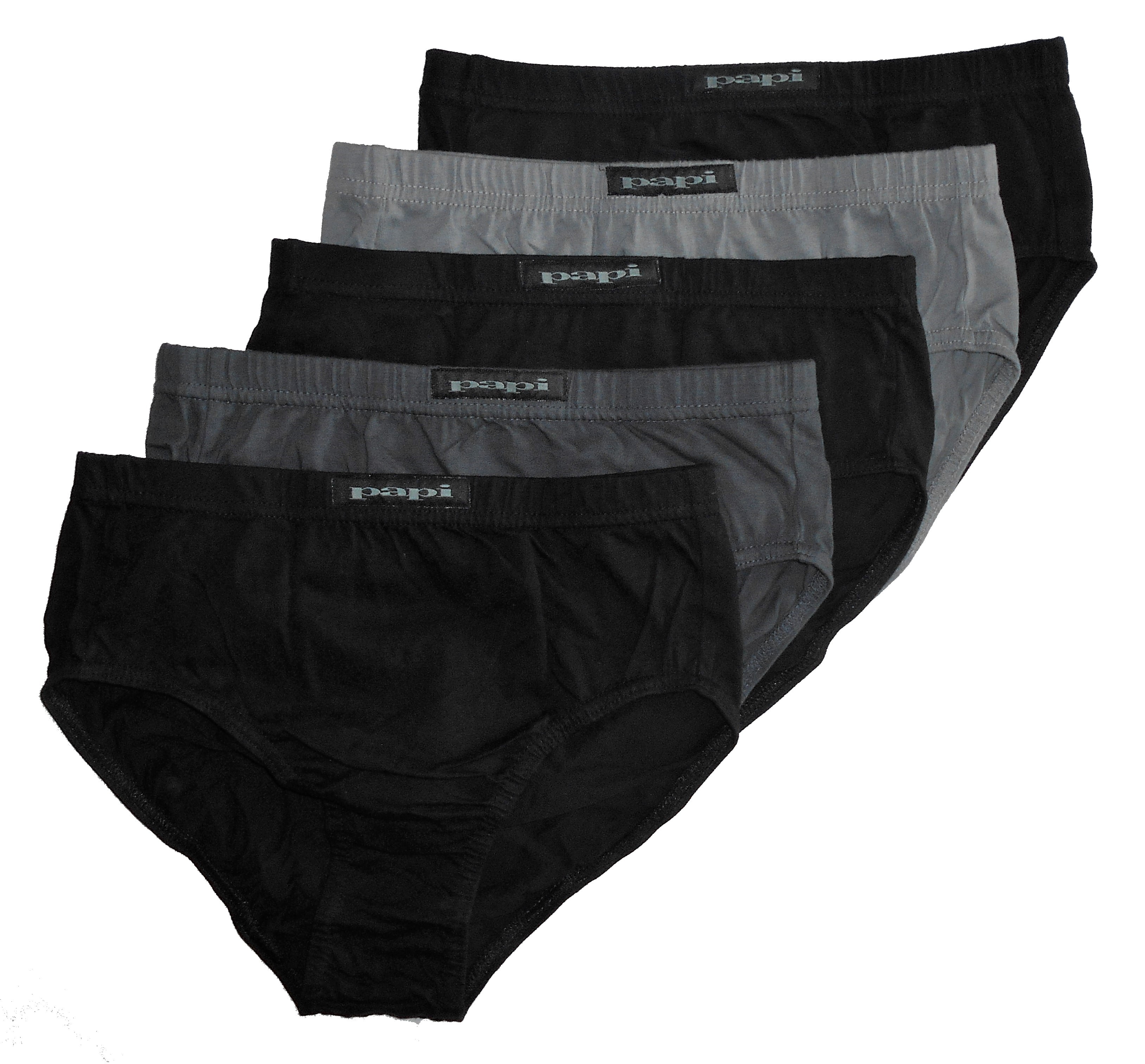 papi PAPI MEN UNDERWEAR PACK X5 SOLID 957 BLACK LARGE LOW RISE